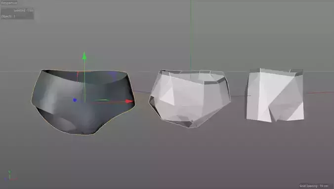 Low polygon underwear model