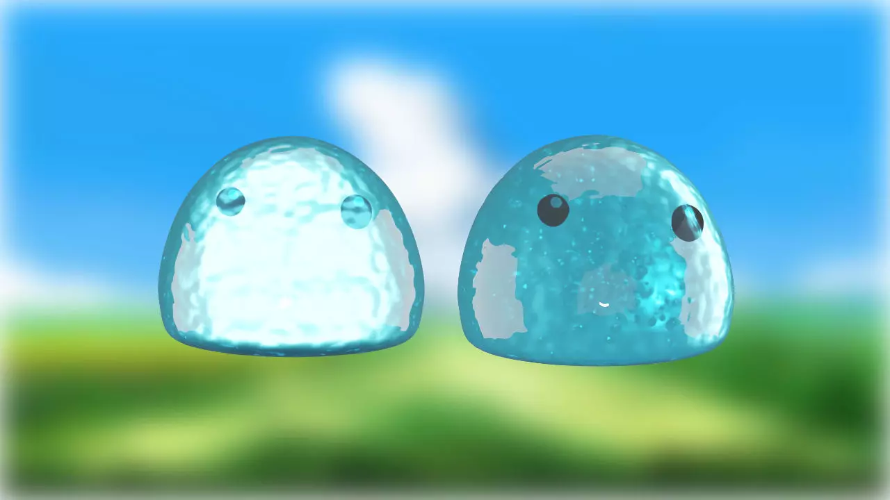 Blue slime 3D model_0