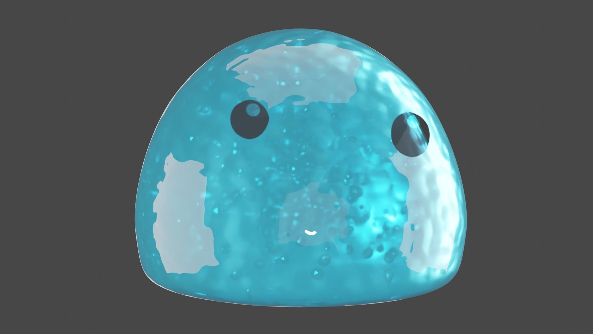 Blue slime 3D model_4