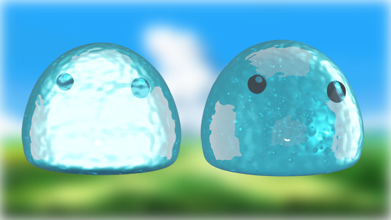 Blue slime 3D model_2