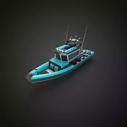 Fast Patrol boat blue 3D model