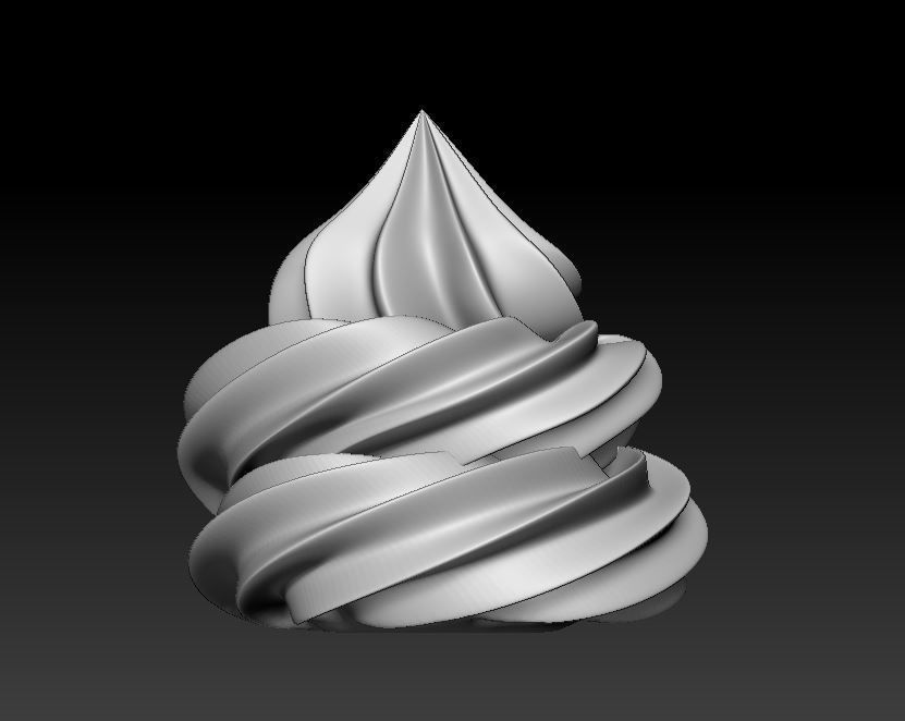 Meringue swirled dessert 3D print model_10
