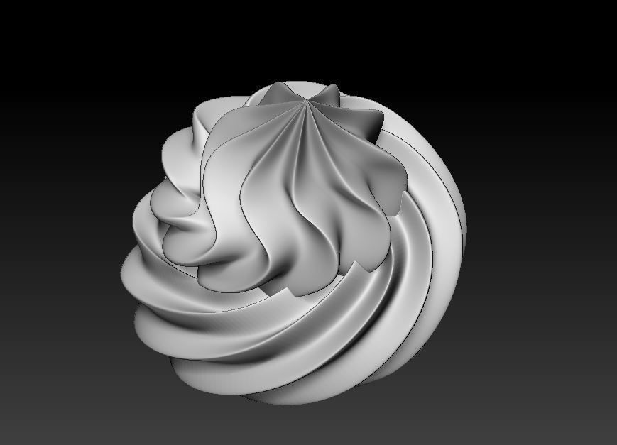 Meringue swirled dessert 3D print model_13