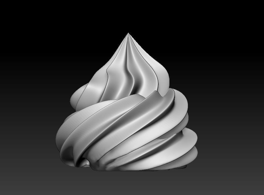 Meringue swirled dessert 3D print model_7