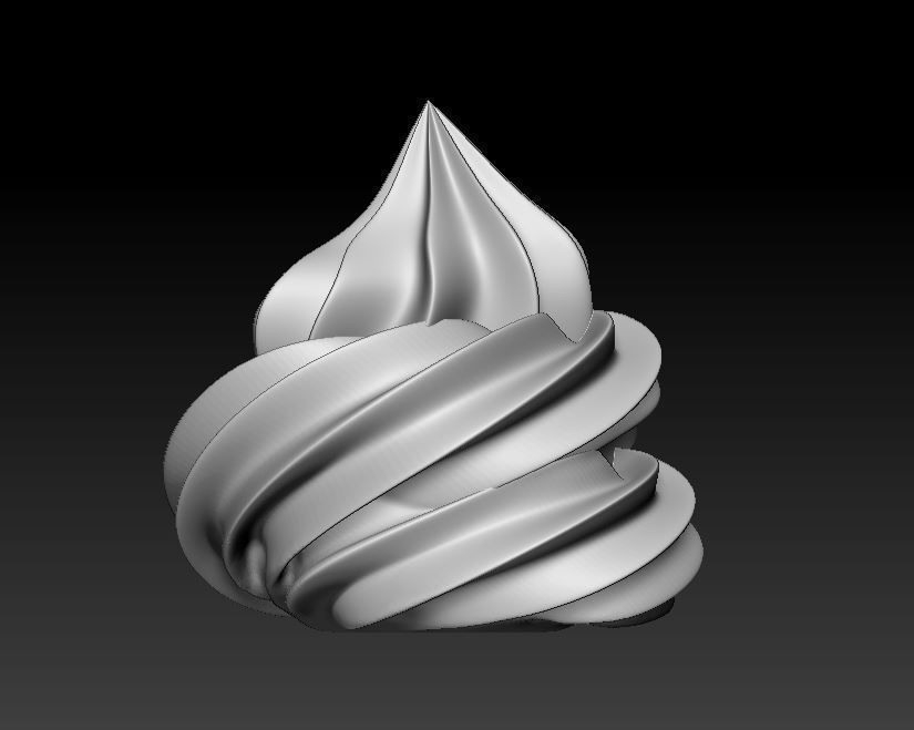 Meringue swirled dessert 3D print model_8