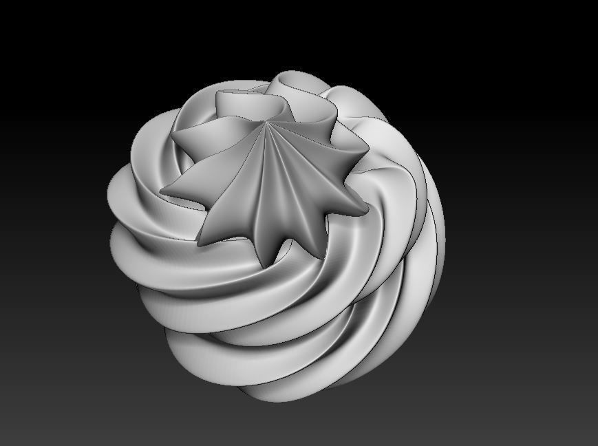 Meringue swirled dessert 3D print model_14