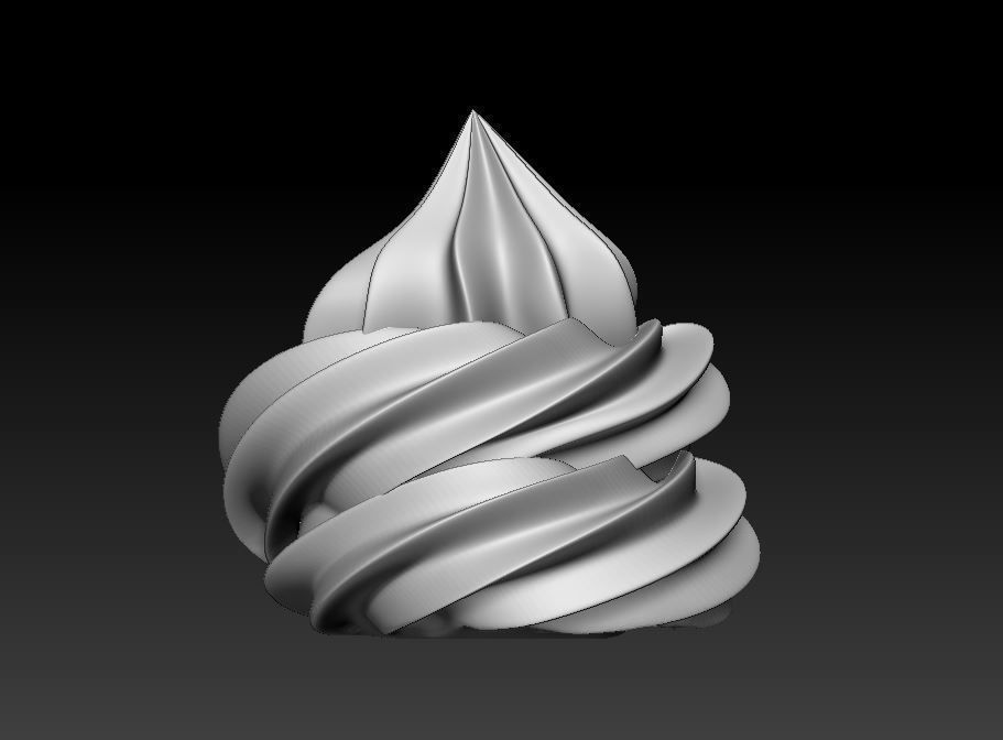 Meringue swirled dessert 3D print model_9