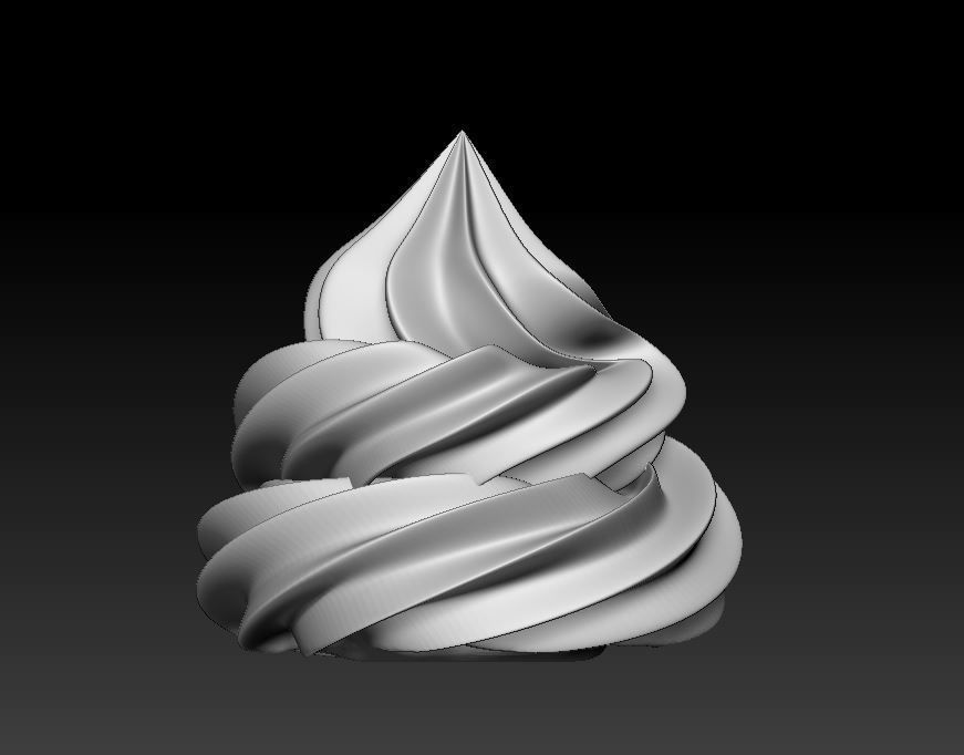 Meringue swirled dessert 3D print model_2