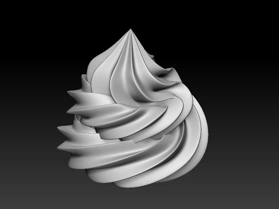 Meringue swirled dessert 3D print model_0