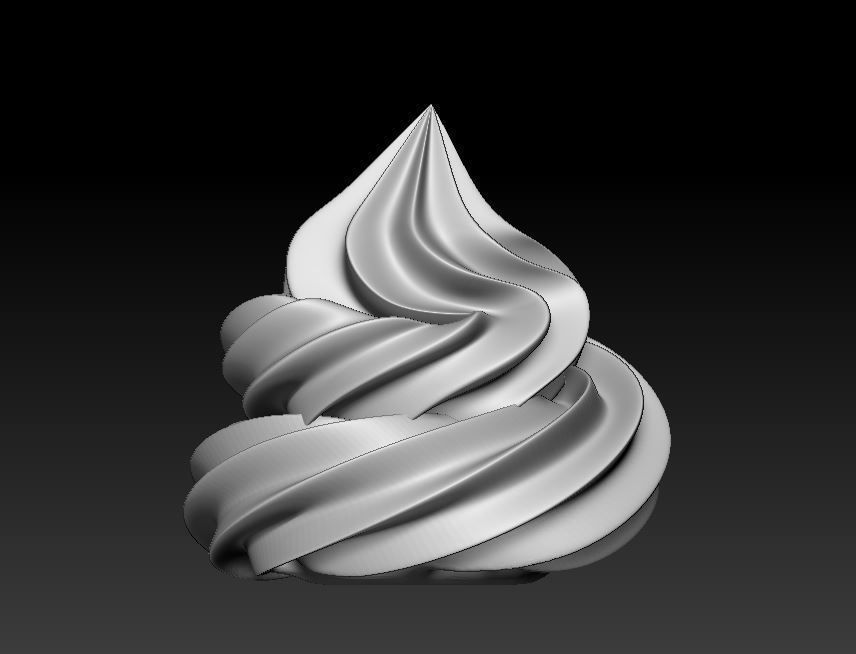 Meringue swirled dessert 3D print model_4