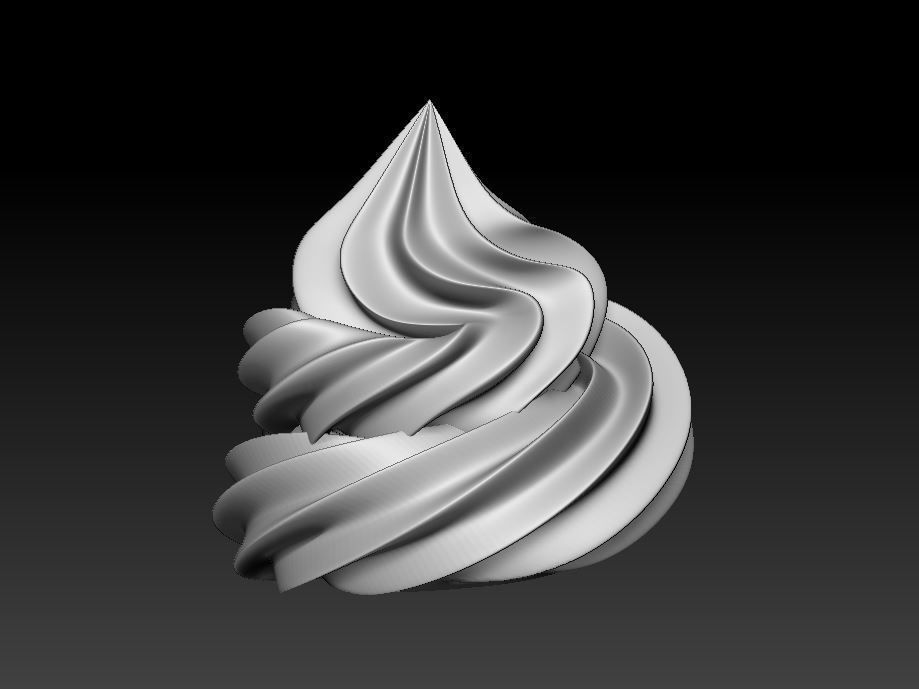 Meringue swirled dessert 3D print model_3