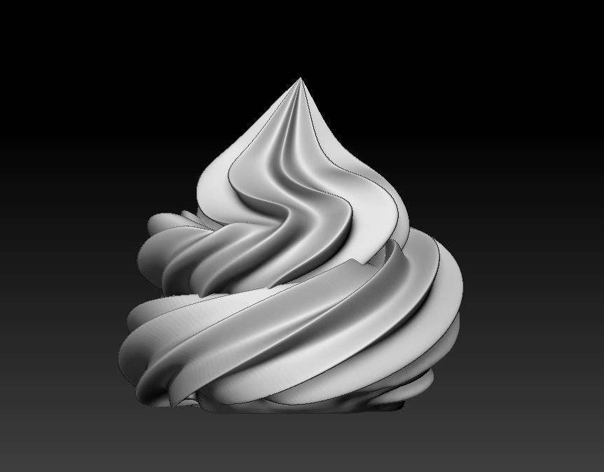 Meringue swirled dessert 3D print model_5