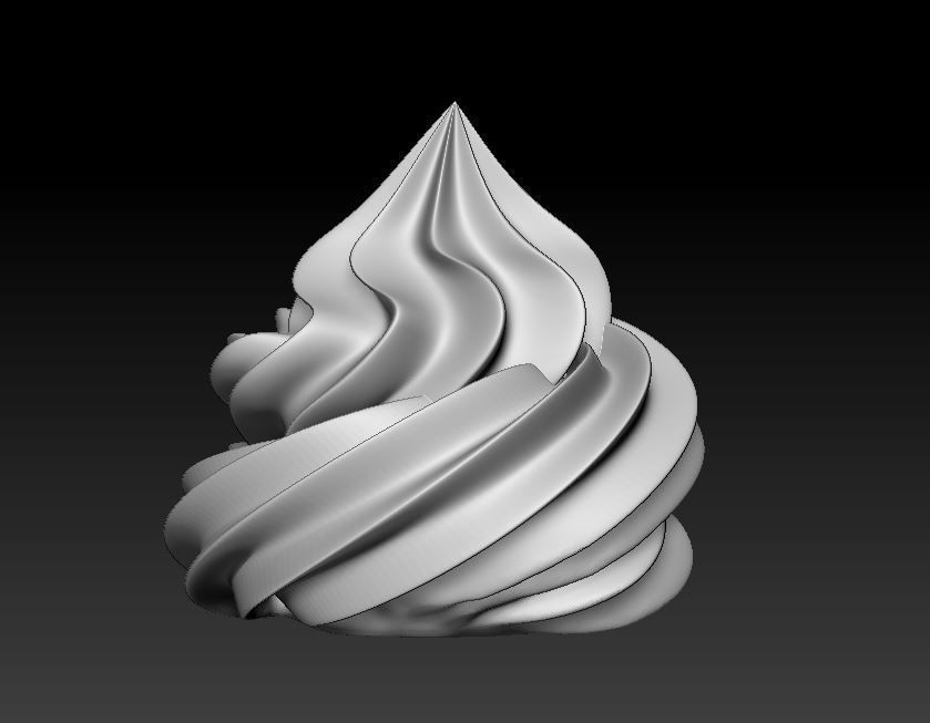 Meringue swirled dessert 3D print model_6