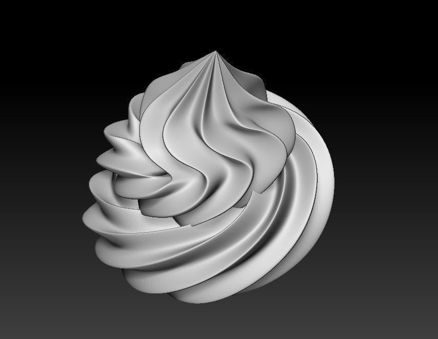 Meringue swirled dessert 3D print model_12