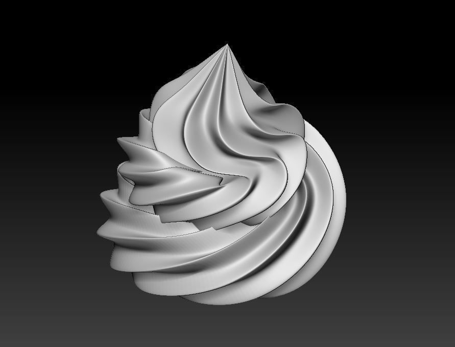 Meringue swirled dessert 3D print model_11