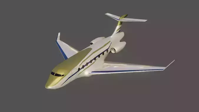 Business Jet - Low Poly - Game Ready - PBR
