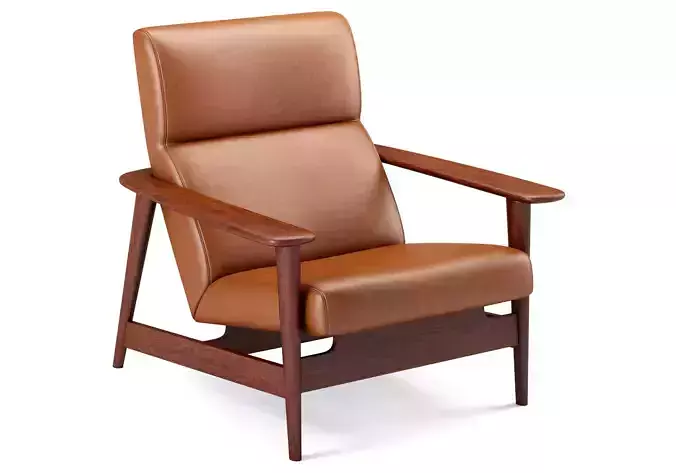 Mid-century Show Wood Leather Chair Westelm