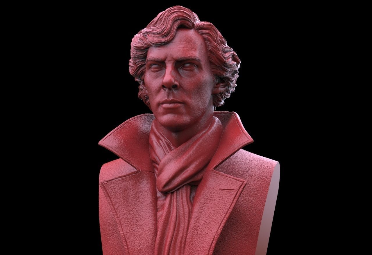 Sherlock - Benedict Cumberbatch Bust 3D print model_1