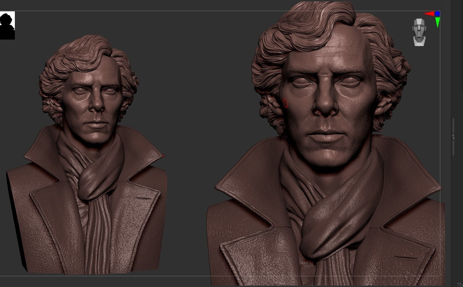Sherlock - Benedict Cumberbatch Bust 3D print model_11