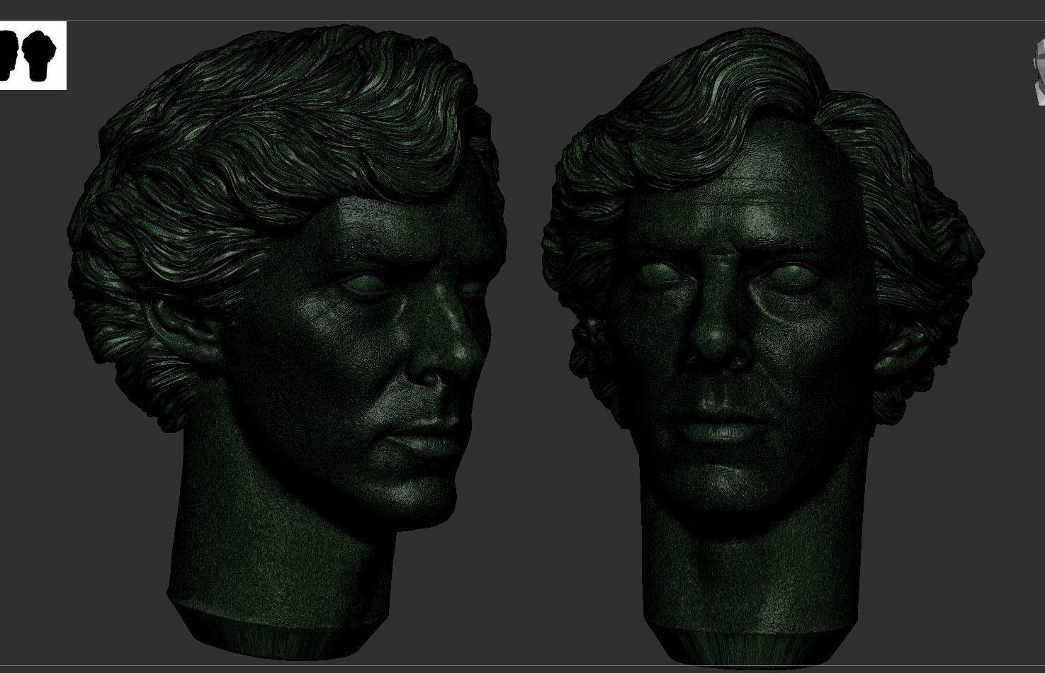 Sherlock - Benedict Cumberbatch Bust 3D print model_14