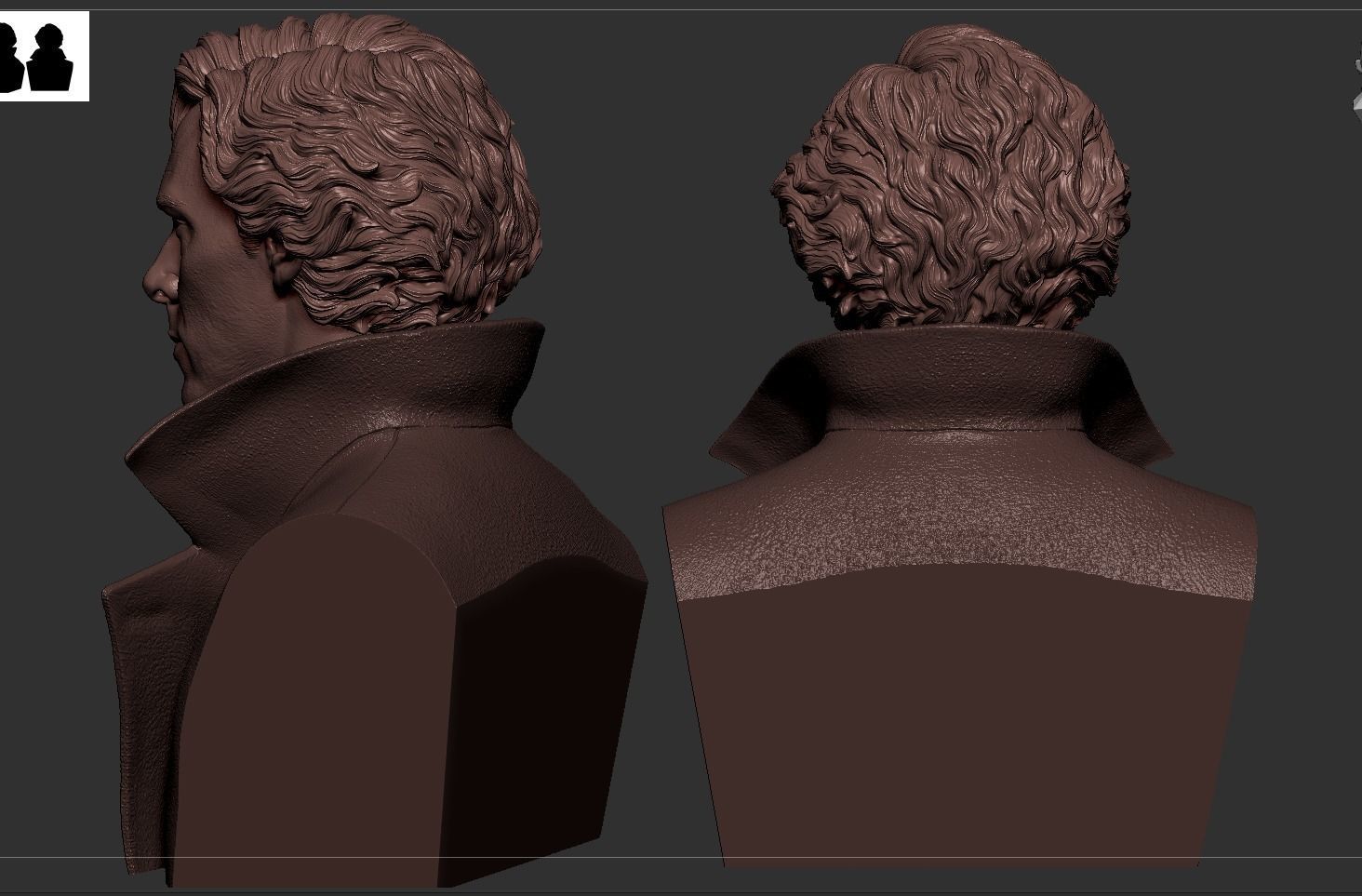 Sherlock - Benedict Cumberbatch Bust 3D print model_9