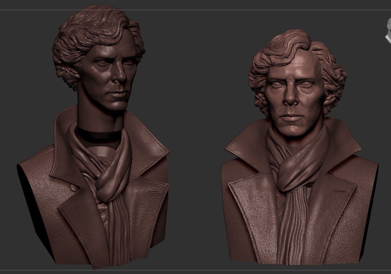 Sherlock - Benedict Cumberbatch Bust 3D print model_12