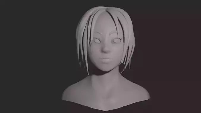 Lowpoly stylized cartoon girl basemesh