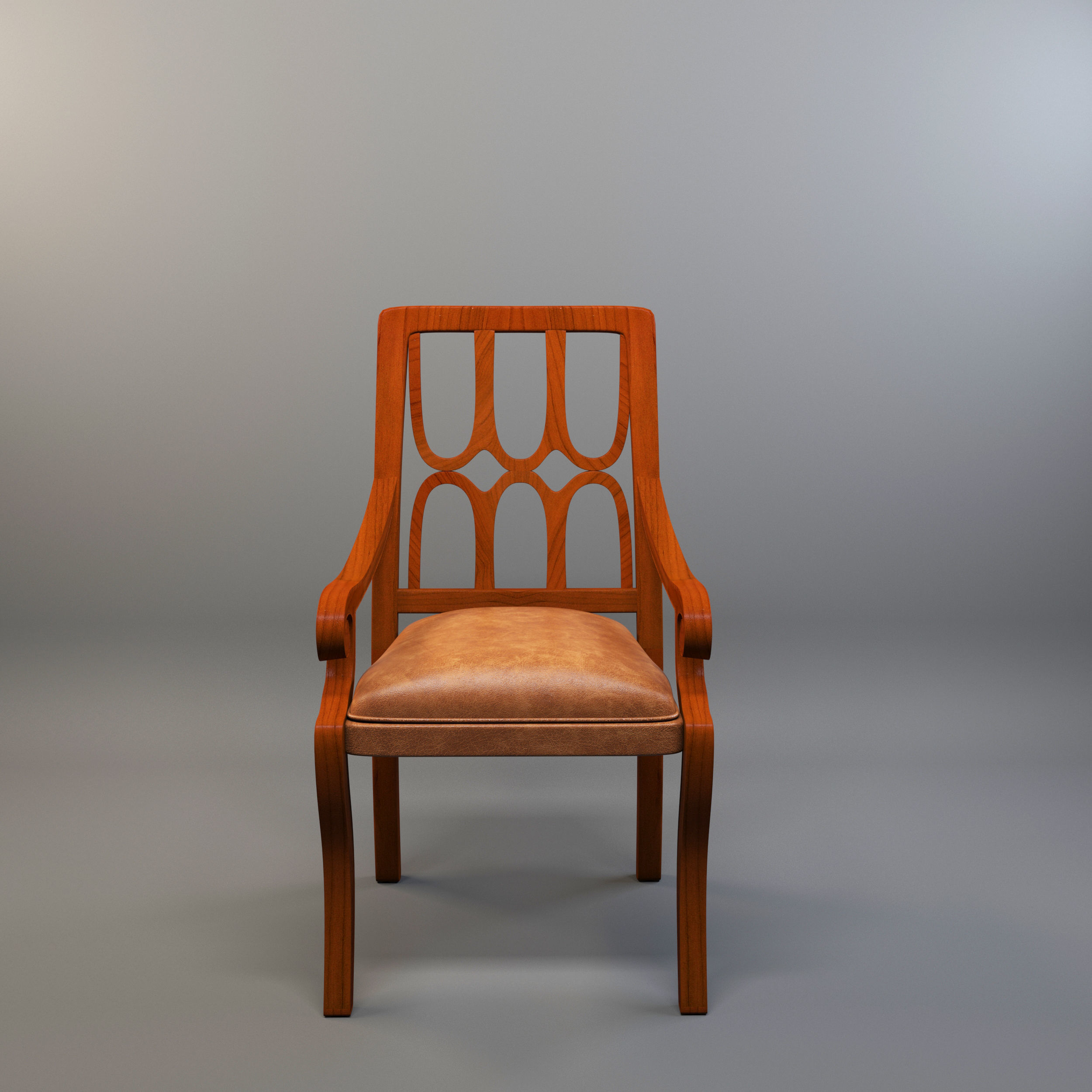 chair wooden Free low-poly 3D model_1