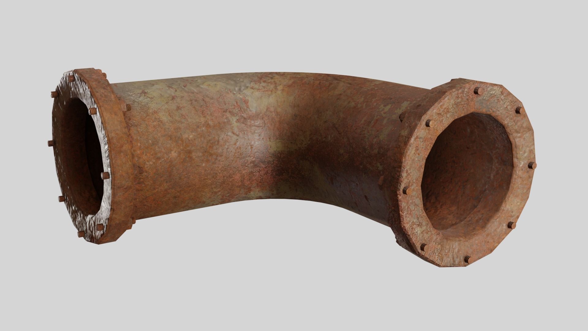 Modular Industrial Pipes Low-poly 3D model_6