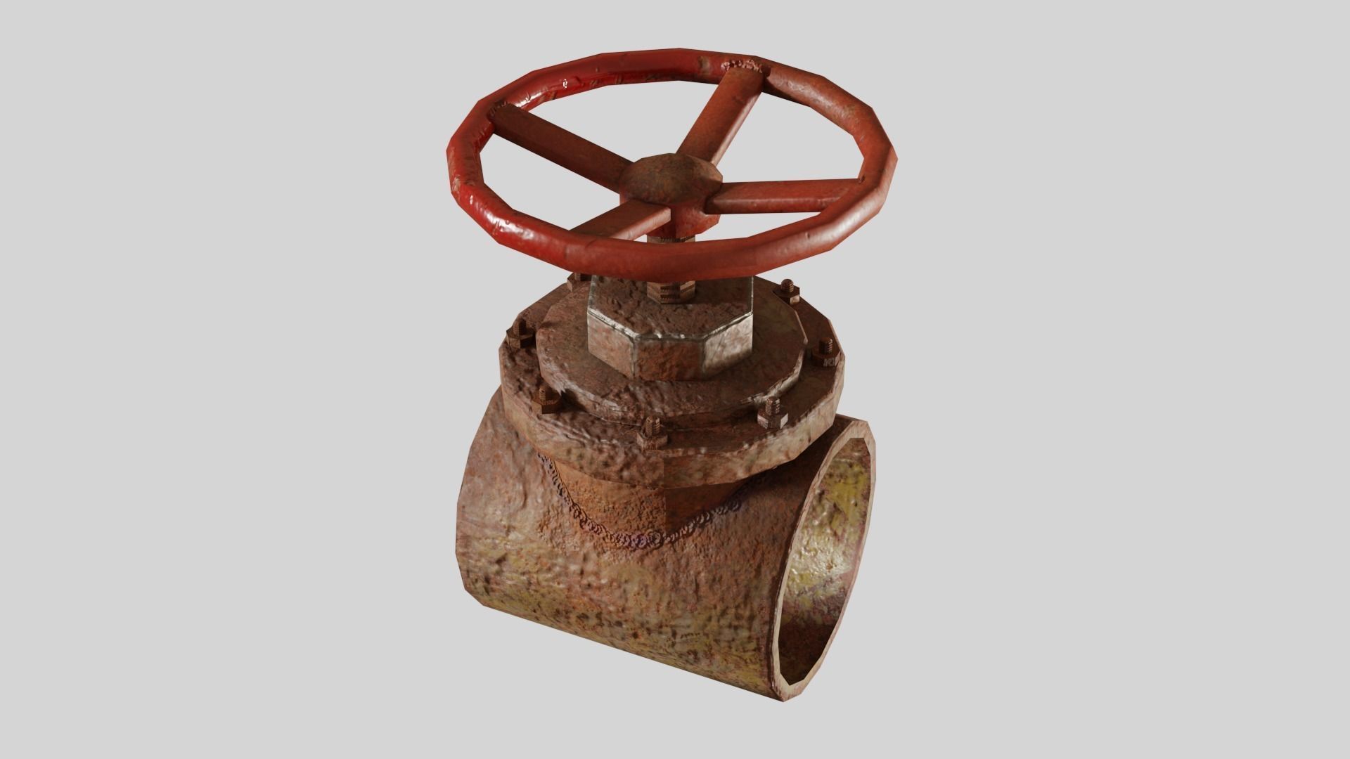 Modular Industrial Pipes Low-poly 3D model_4