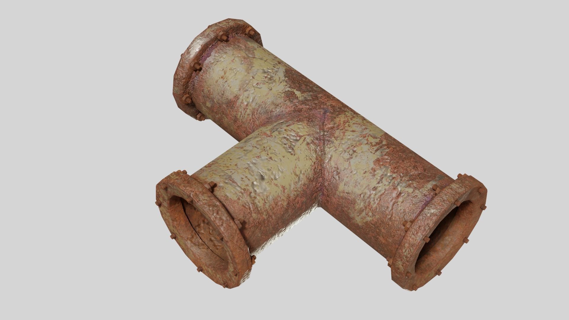 Modular Industrial Pipes Low-poly 3D model_5