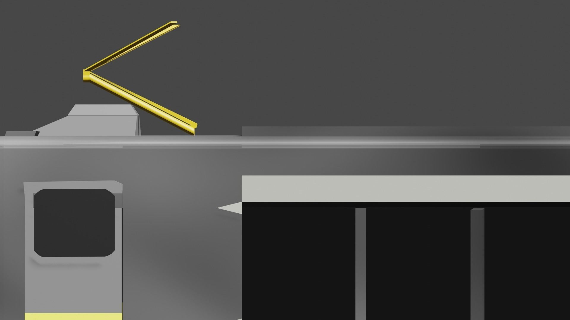 METRO TRAIN WITH COACH 3D model_8