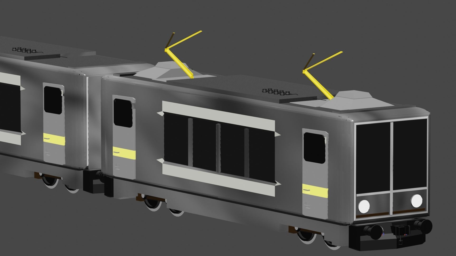 METRO TRAIN WITH COACH 3D model_5
