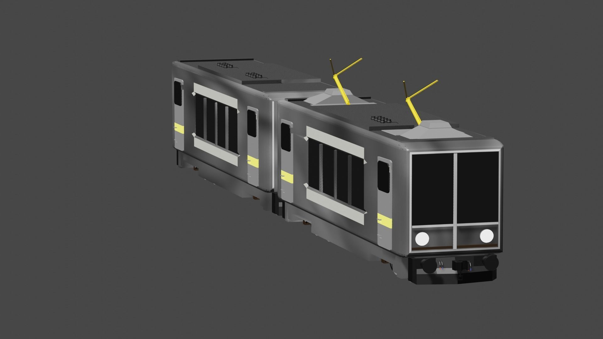 METRO TRAIN WITH COACH 3D model_4