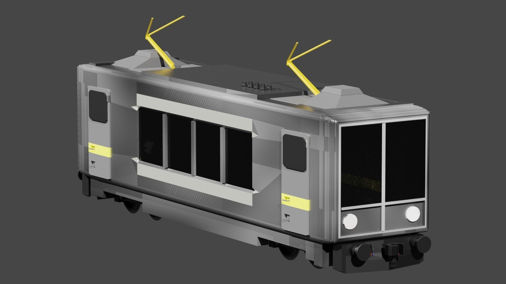METRO TRAIN WITH COACH 3D model_3