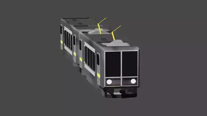 METRO TRAIN WITH COACH 3D model