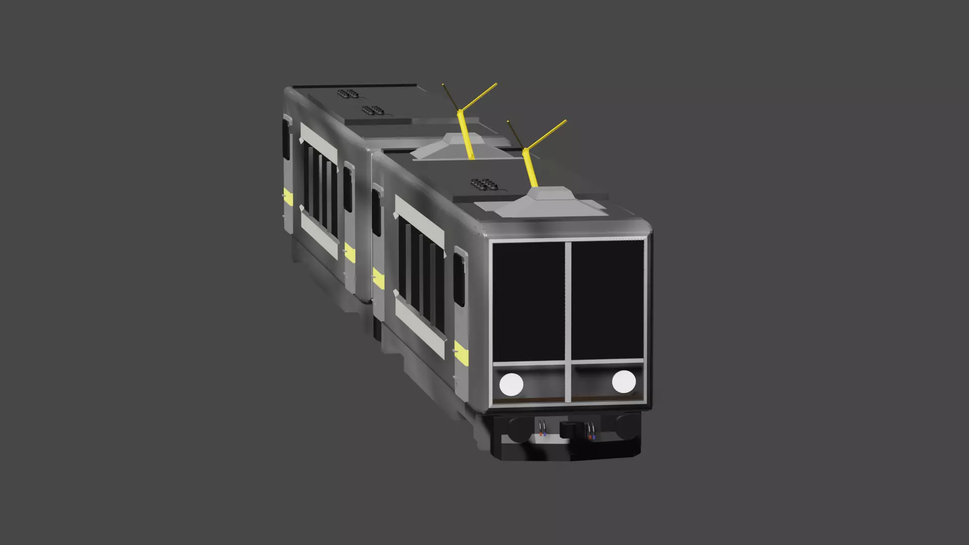 METRO TRAIN WITH COACH 3D model_0