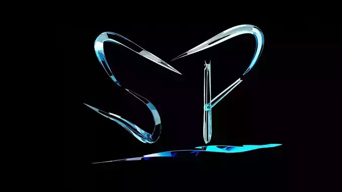 Glass logo letter S and P