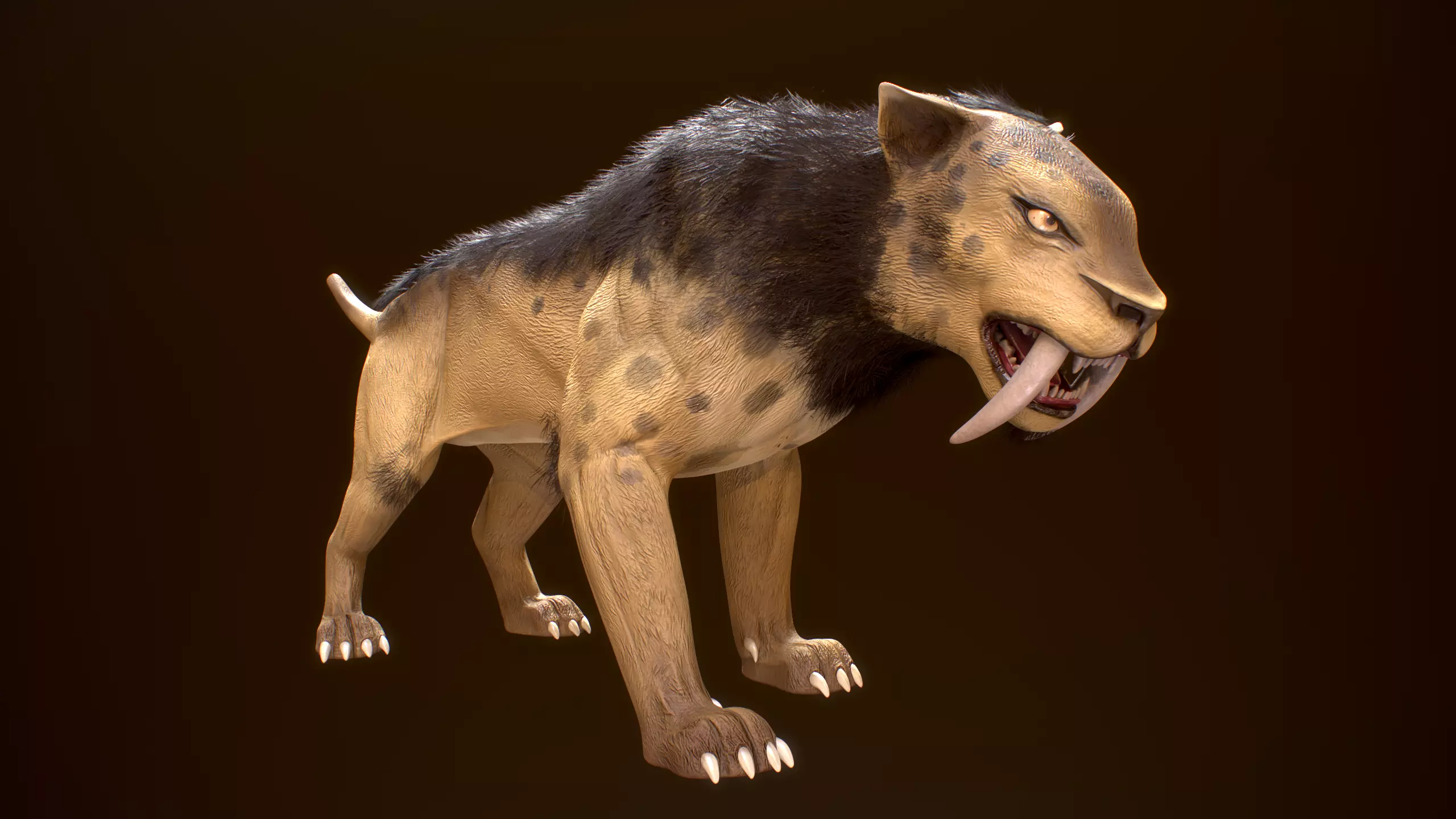 Sabertooth - Smilodon Rigged PBR Low-poly 3D model
