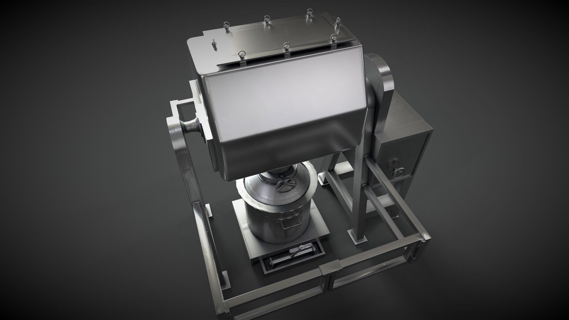 Octagonal Blender Low-poly 3D model_2