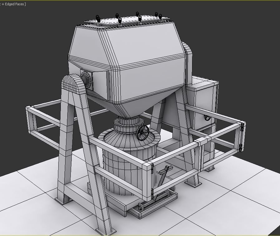 Octagonal Blender Low-poly 3D model_7