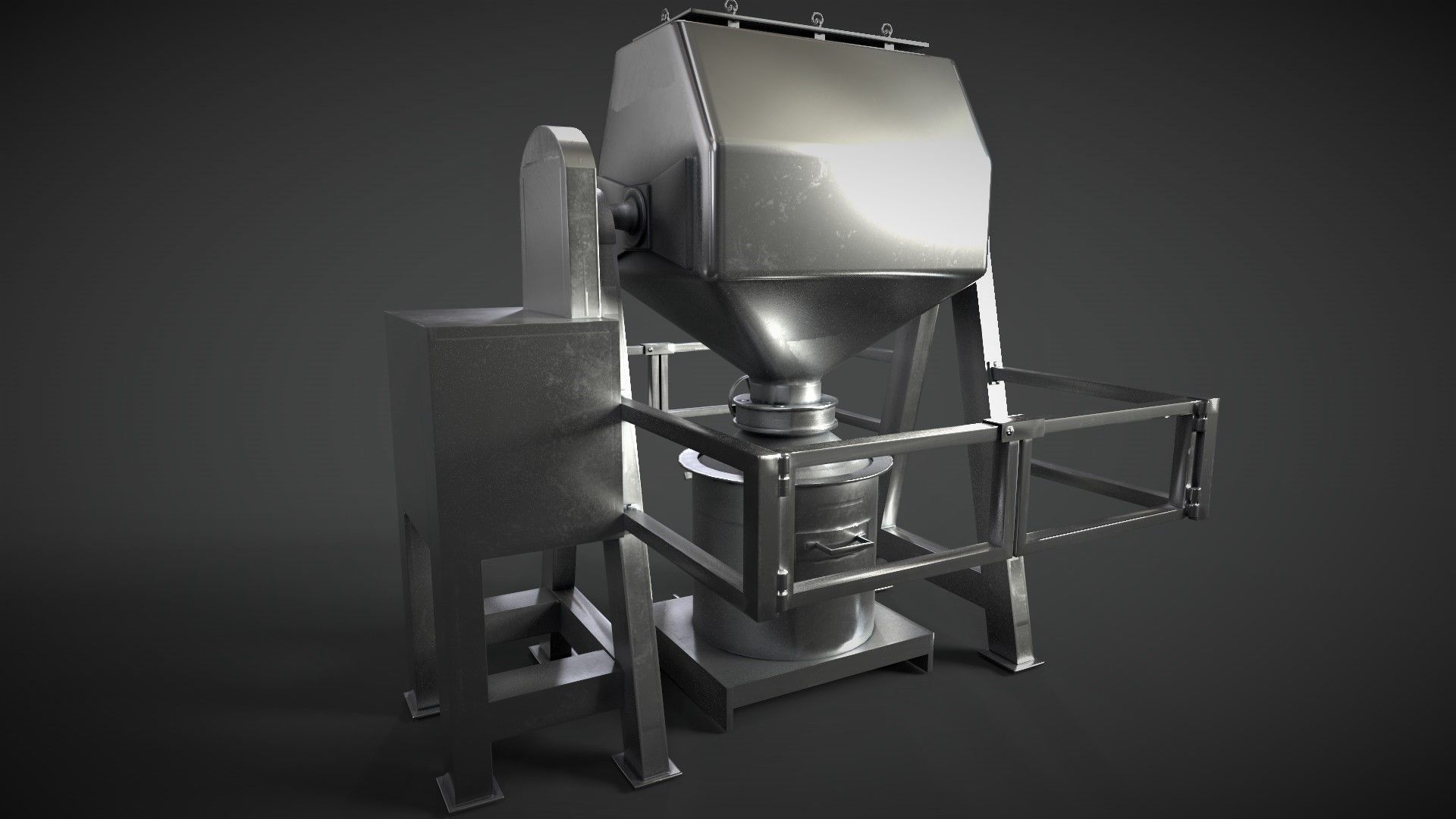 Octagonal Blender Low-poly 3D model_5