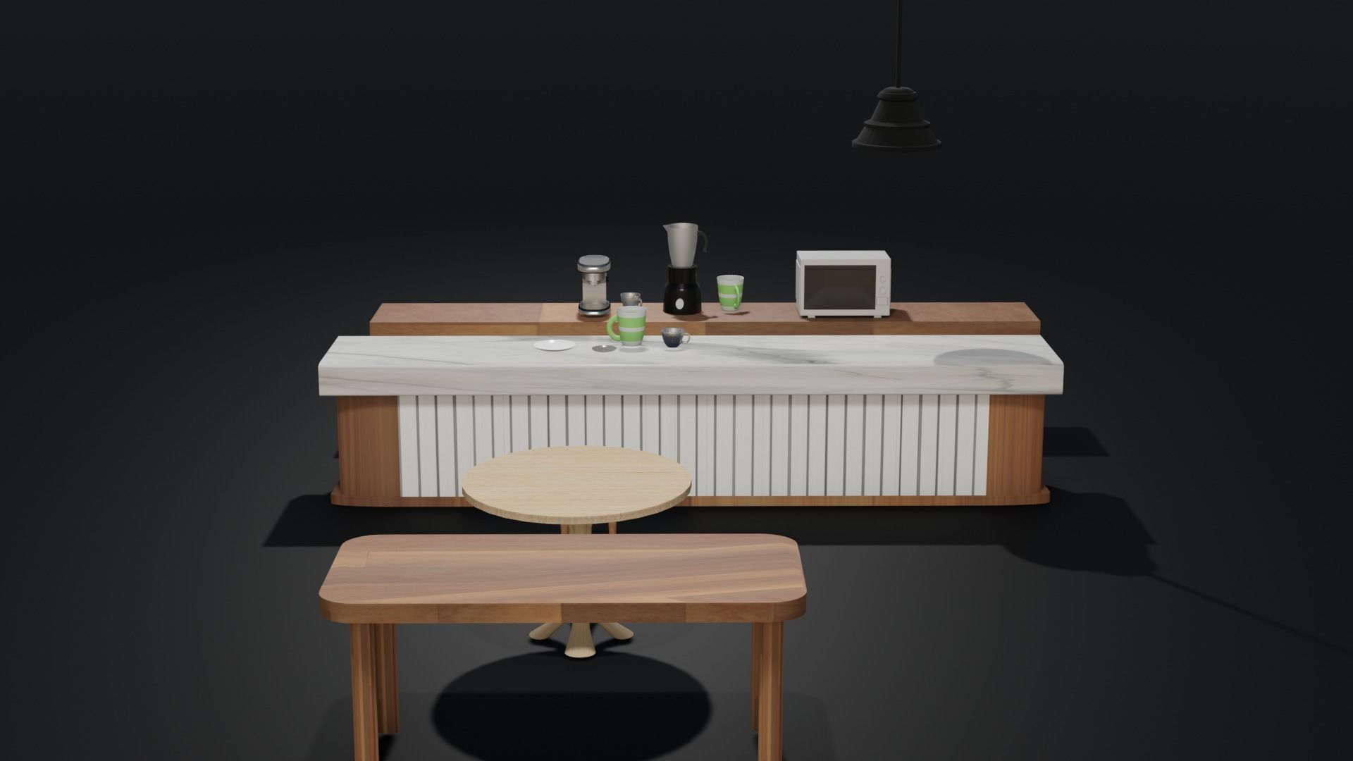 Low Poly Cafe Assets Free low-poly 3D model_1