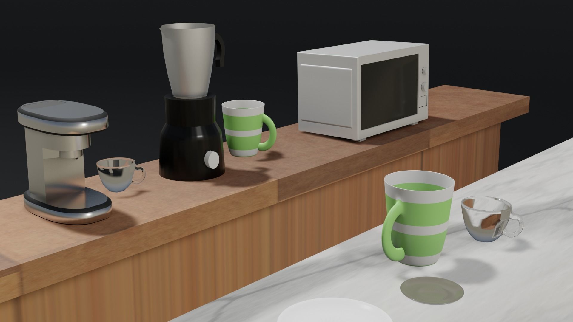 Low Poly Cafe Assets Free low-poly 3D model_4