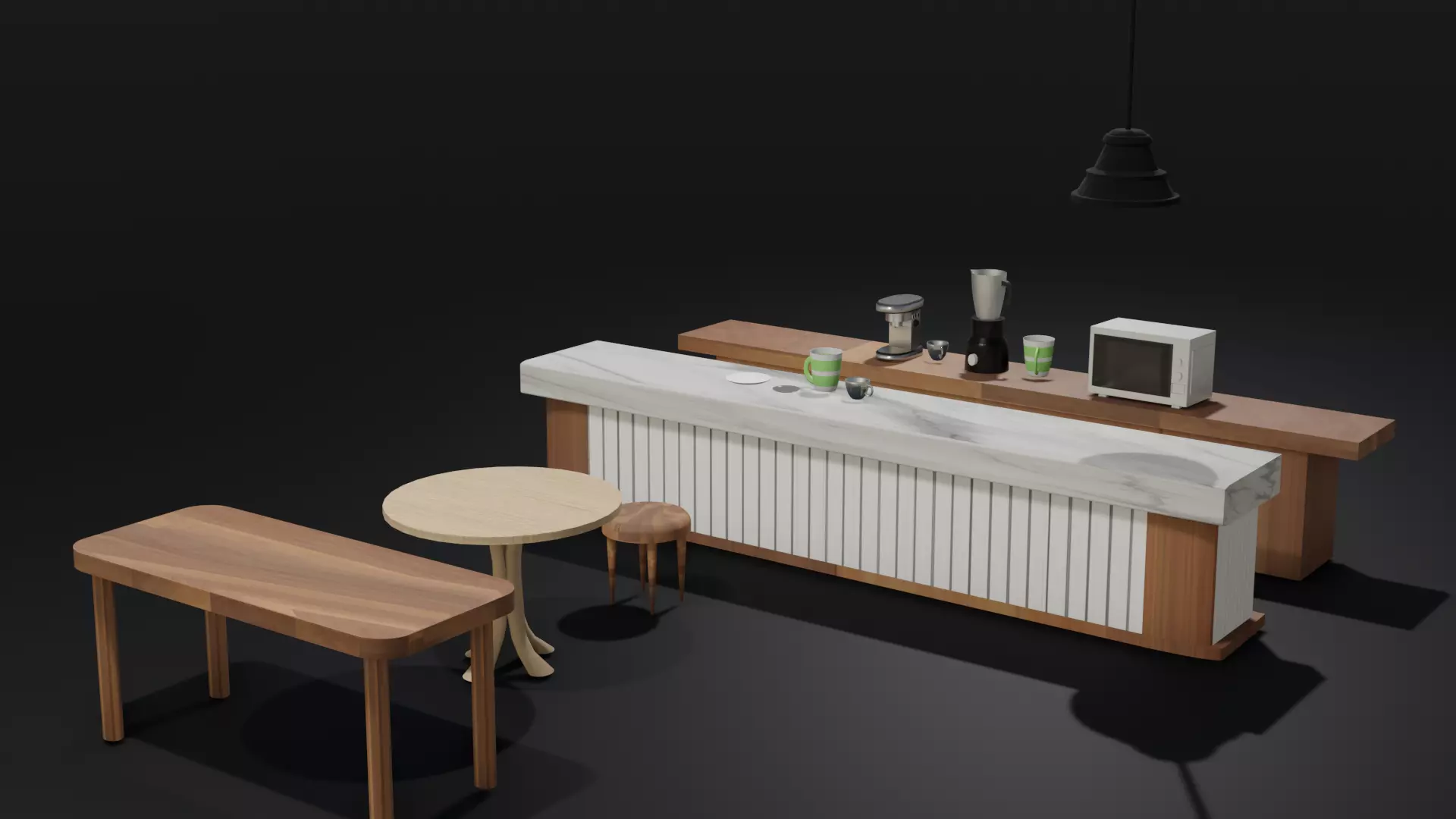 Low Poly Cafe Assets Free low-poly 3D model_0