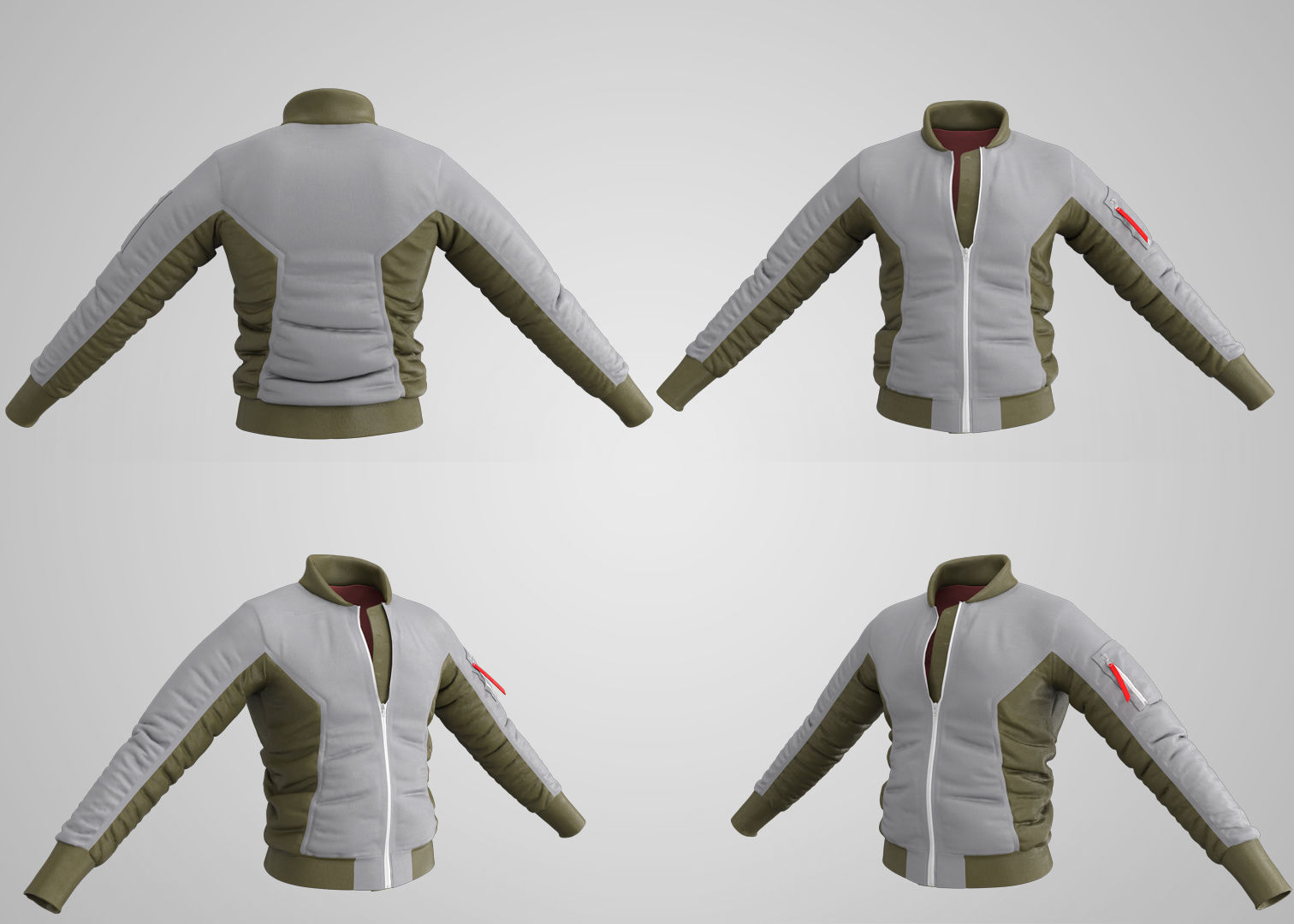 6 Bomber Jacket Collection  Video Tutorial 3D model_2