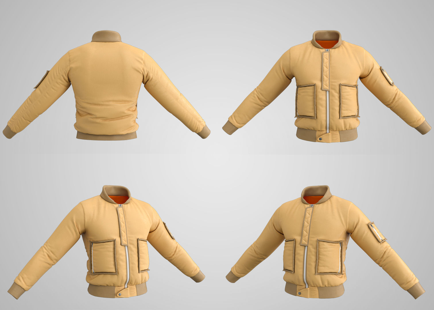 6 Bomber Jacket Collection  Video Tutorial 3D model_6