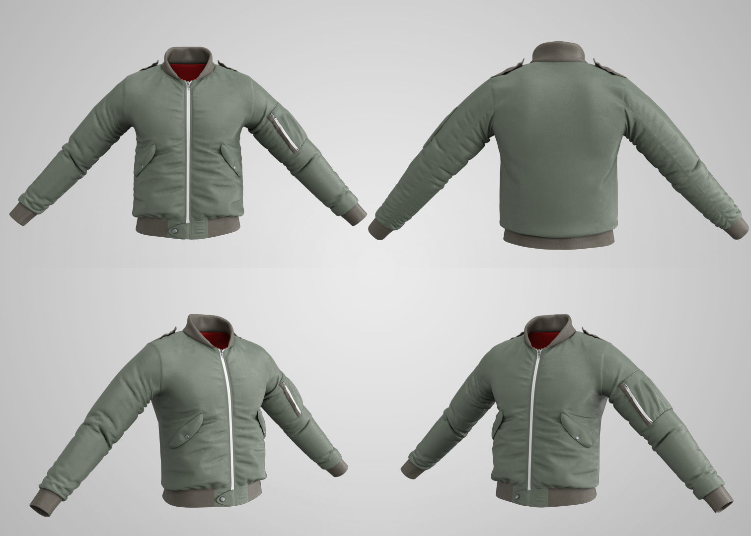 6 Bomber Jacket Collection  Video Tutorial 3D model_3