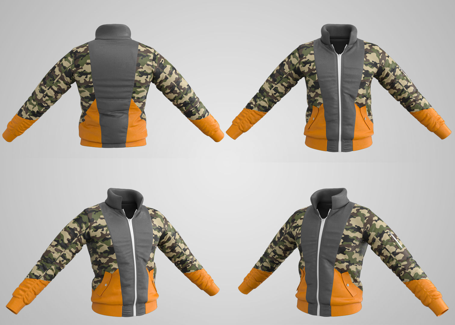 6 Bomber Jacket Collection  Video Tutorial 3D model_5