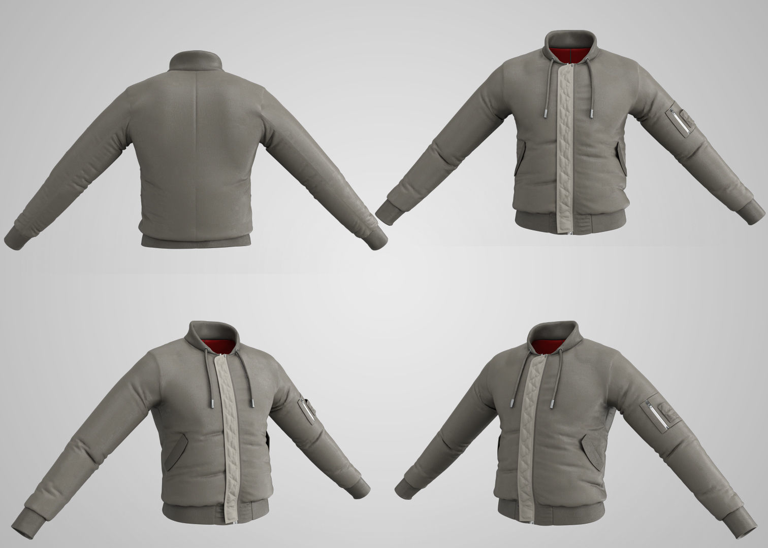6 Bomber Jacket Collection  Video Tutorial 3D model_4